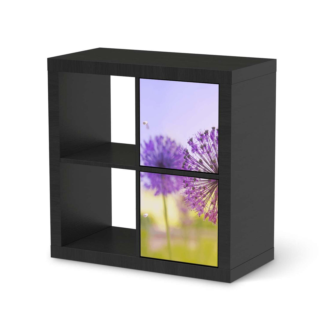 Möbelfolie Spring Flower - IKEA Kallax Regal 2 Türen Hoch - schwarz