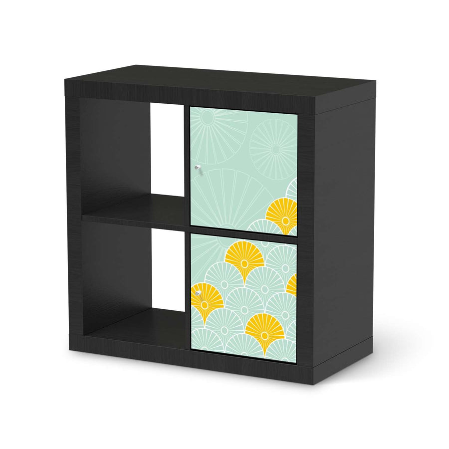 Möbelfolie Spring - IKEA Kallax Regal 2 Türen Hoch - schwarz