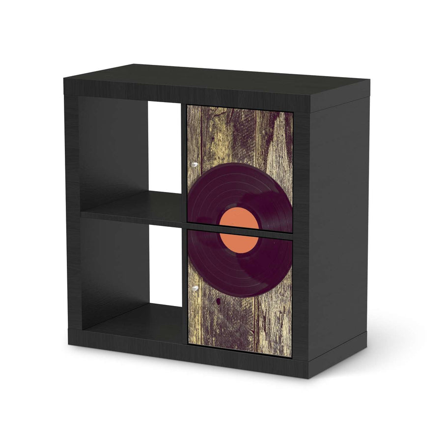 Möbelfolie Vinyl - IKEA Kallax Regal 2 Türen Hoch - schwarz
