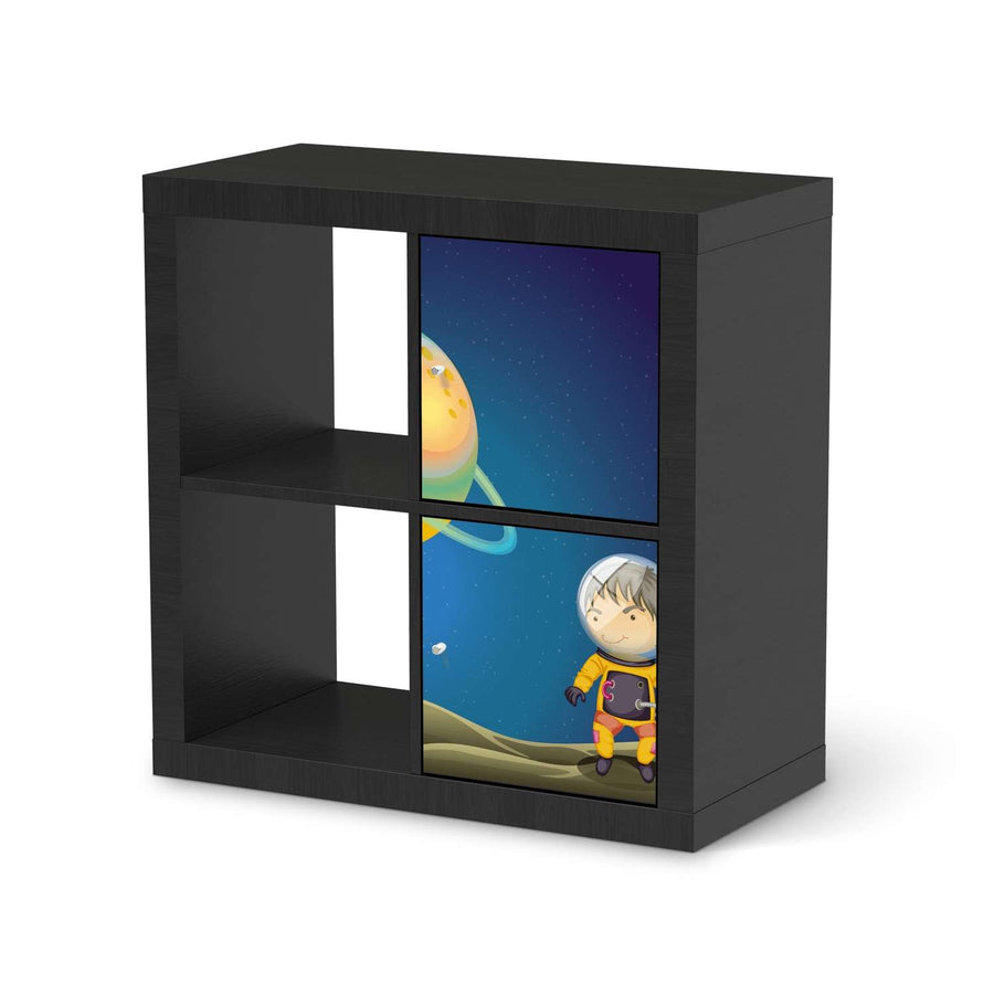 Möbelfolie Young Explorer - IKEA Kallax Regal 2 Türen Hoch - schwarz