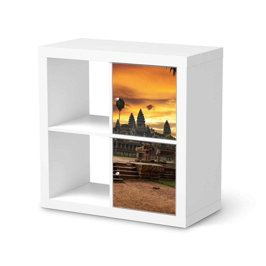 Möbelfolie Angkor Wat - IKEA Kallax Regal 2 Türen Hoch  - weiss