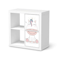 Möbelfolie Baby Unicorn - IKEA Kallax Regal 2 Türen Hoch  - weiss