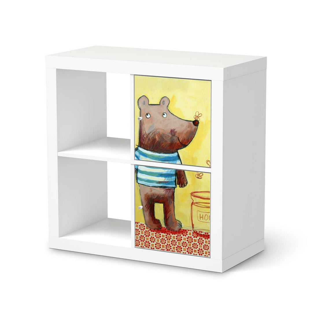 Möbelfolie Bär - IKEA Kallax Regal 2 Türen Hoch  - weiss
