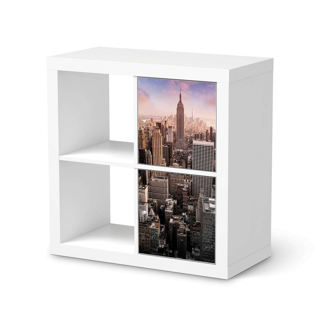 Möbelfolie Big Apple - IKEA Kallax Regal 2 Türen Hoch  - weiss