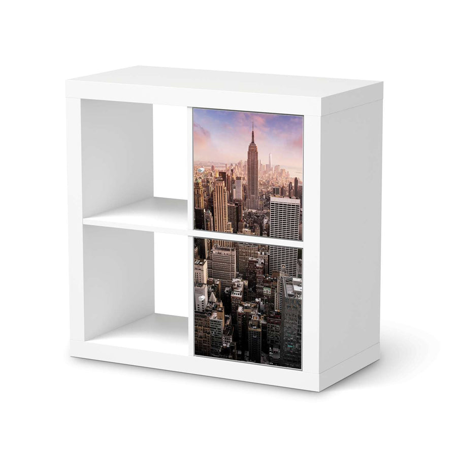 Möbelfolie Big Apple - IKEA Kallax Regal 2 Türen Hoch  - weiss