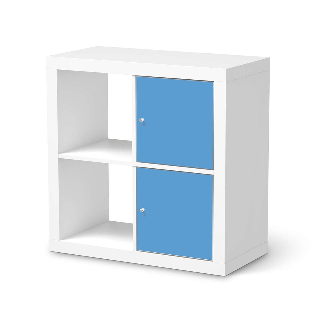 Möbelfolie Blau Light - IKEA Kallax Regal 2 Türen Hoch  - weiss