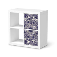 Möbelfolie Blue Mandala - IKEA Kallax Regal 2 Türen Hoch  - weiss