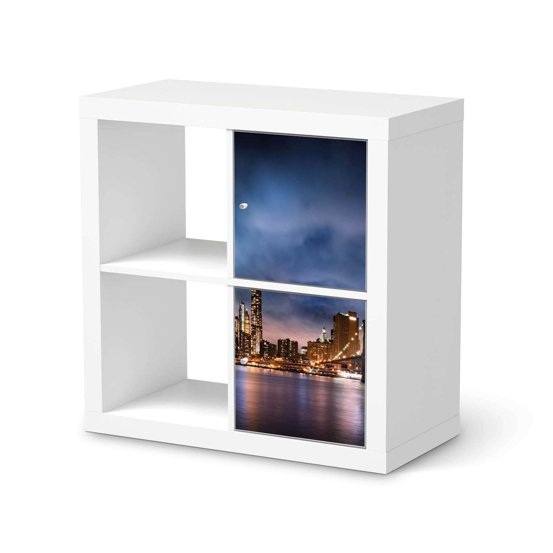 Möbelfolie Brooklyn Bridge - IKEA Kallax Regal 2 Türen Hoch  - weiss
