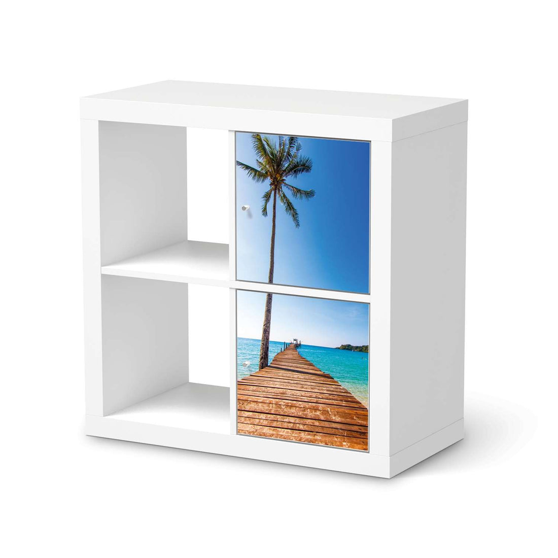 Möbelfolie Caribbean - IKEA Kallax Regal 2 Türen Hoch  - weiss