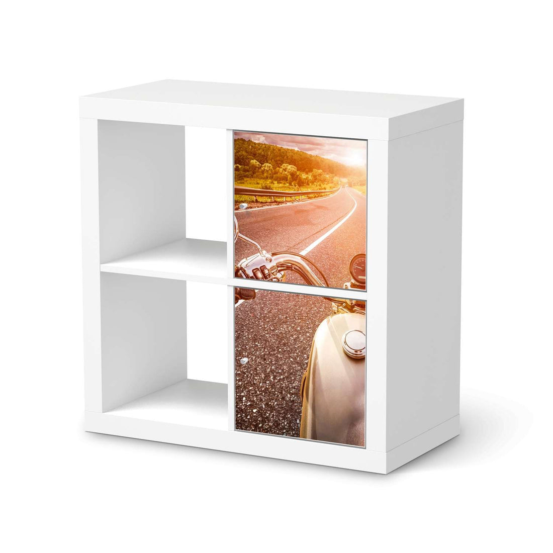 Möbelfolie Easy Rider - IKEA Kallax Regal 2 Türen Hoch  - weiss