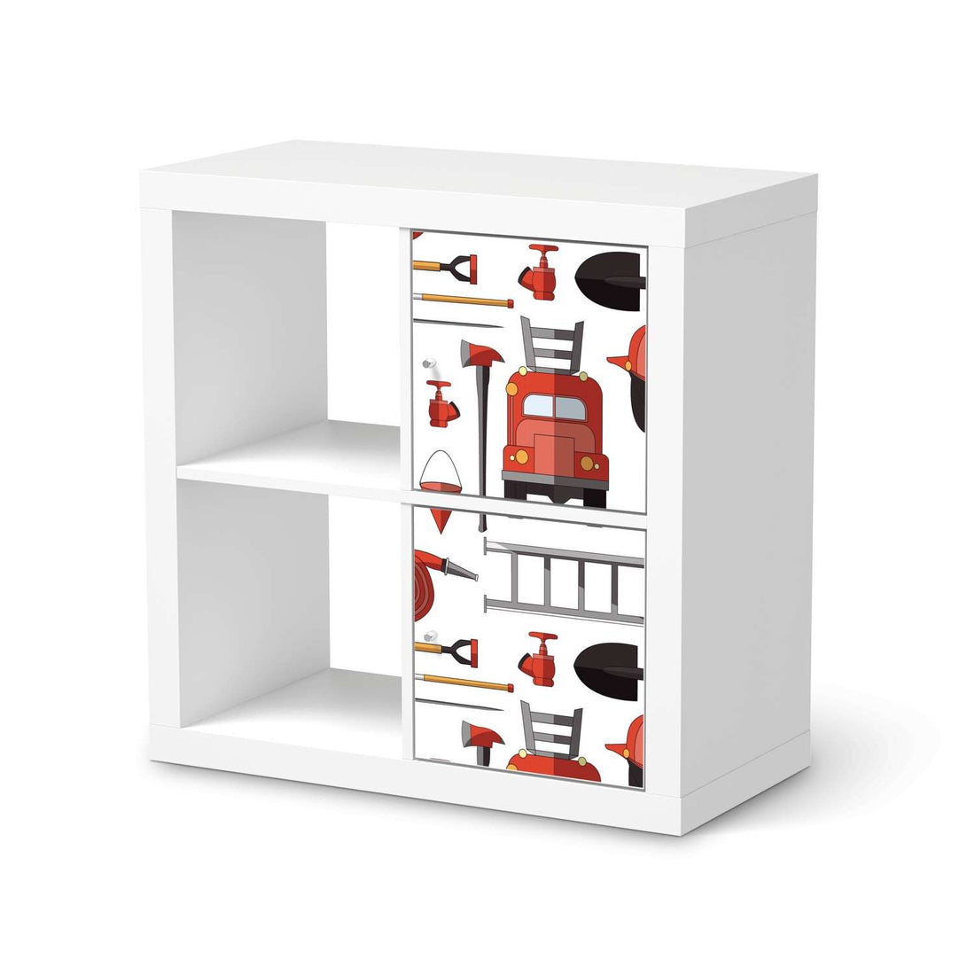 Möbelfolie Firefighter - IKEA Kallax Regal 2 Türen Hoch  - weiss