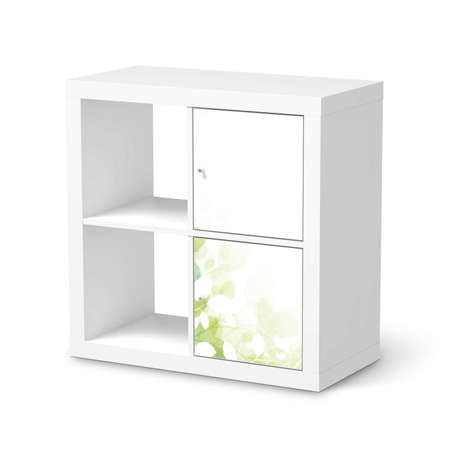 Möbelfolie Flower Light - IKEA Kallax Regal 2 Türen Hoch  - weiss