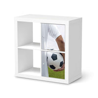 Möbelfolie Footballmania - IKEA Kallax Regal 2 Türen Hoch  - weiss
