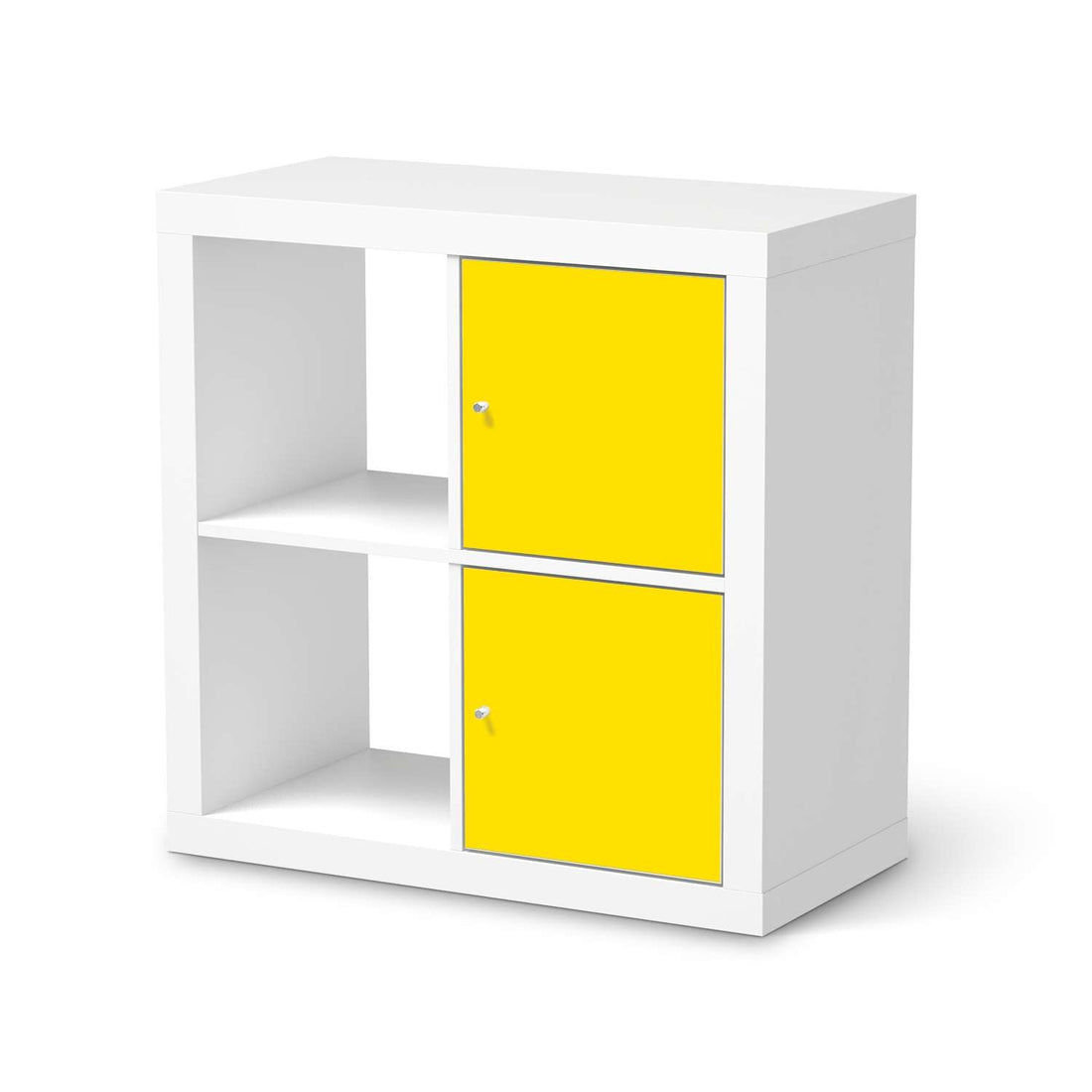 Möbelfolie Gelb Dark - IKEA Kallax Regal 2 Türen Hoch  - weiss
