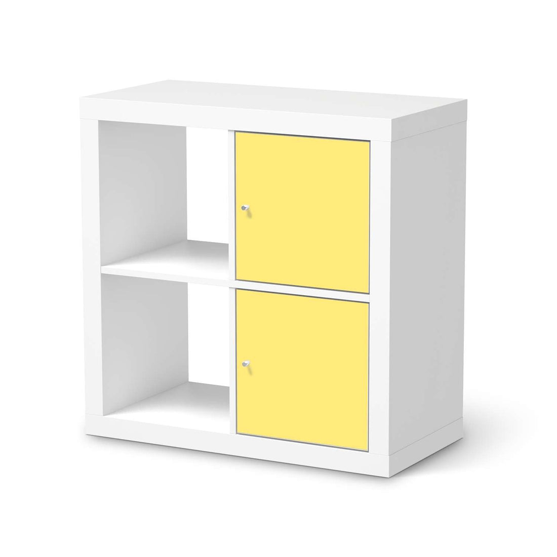 Möbelfolie Gelb Light - IKEA Kallax Regal 2 Türen Hoch  - weiss