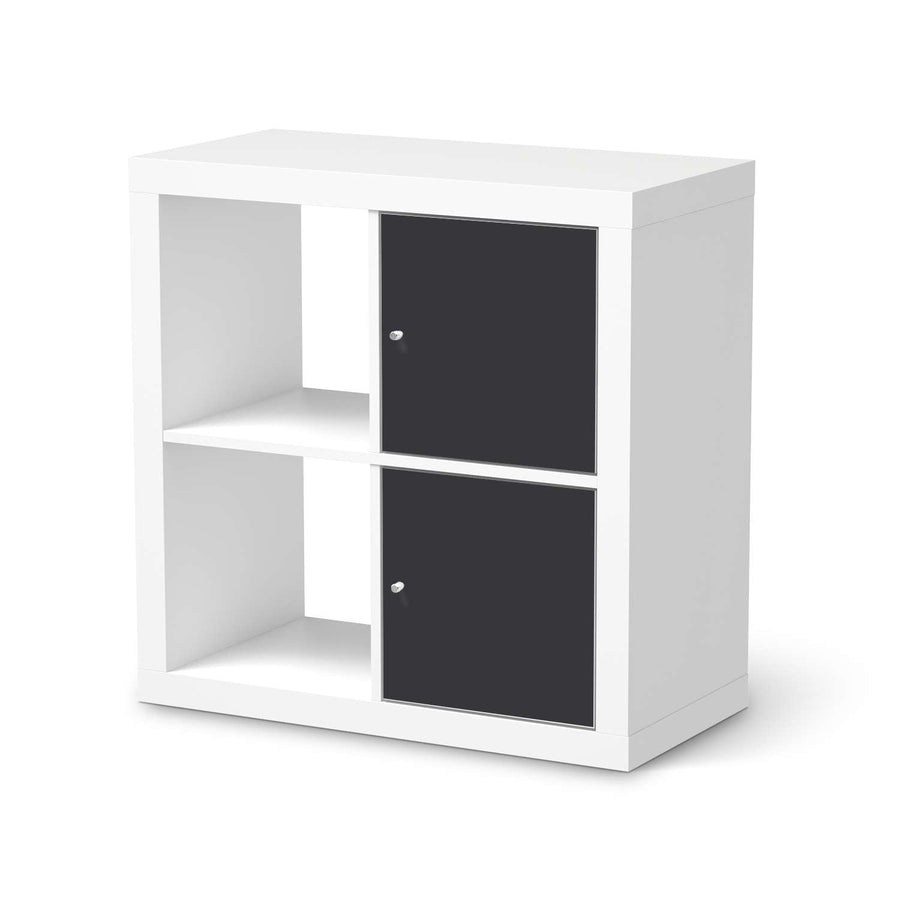 Möbelfolie Grau Dark - IKEA Kallax Regal 2 Türen Hoch  - weiss