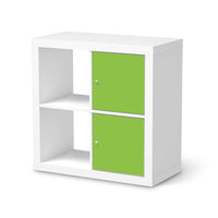 Möbelfolie Hellgrün Dark - IKEA Kallax Regal 2 Türen Hoch  - weiss