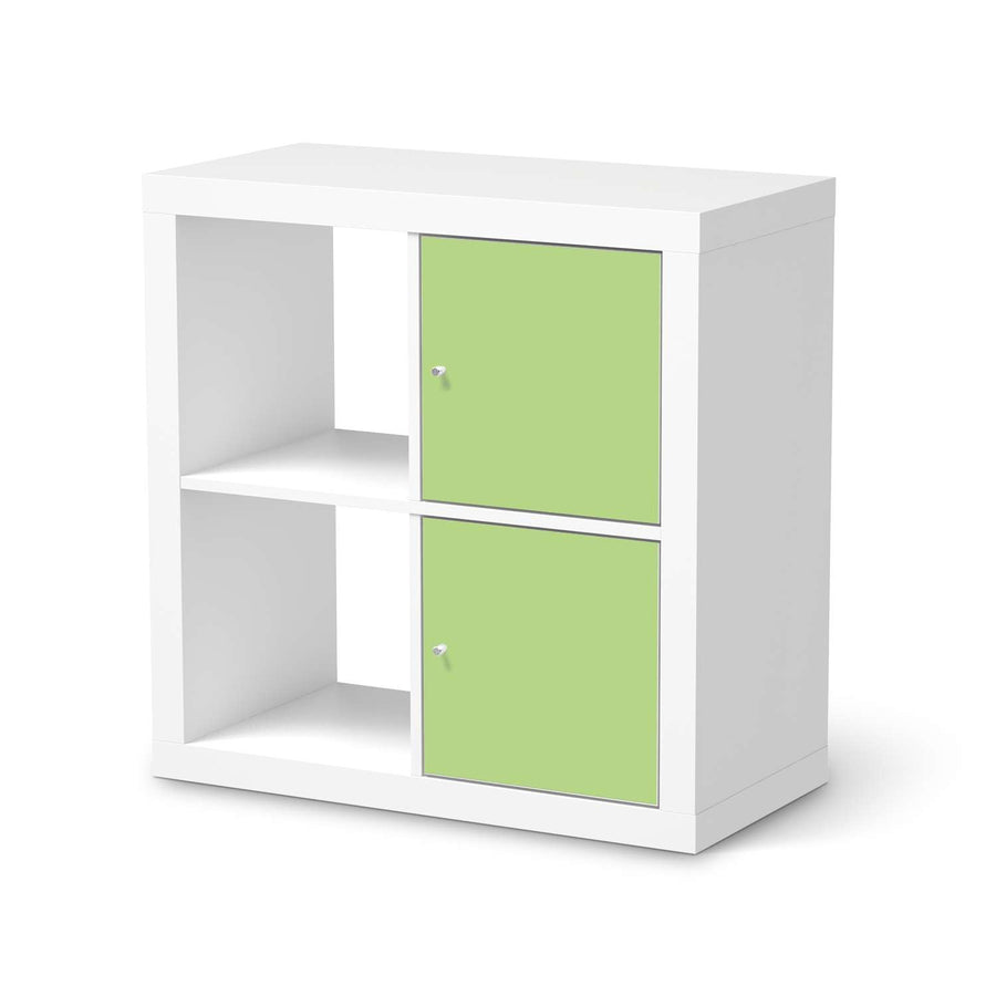 Möbelfolie Hellgrün Light - IKEA Kallax Regal 2 Türen Hoch  - weiss