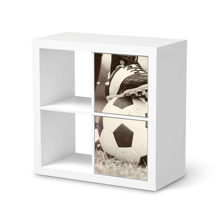 Möbelfolie Kick it - IKEA Kallax Regal 2 Türen Hoch  - weiss