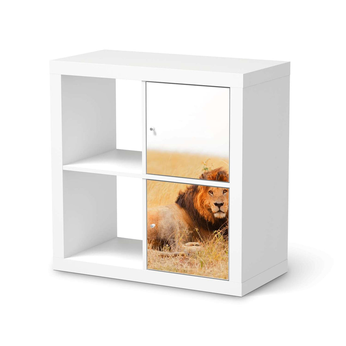 Möbelfolie Lion King - IKEA Kallax Regal 2 Türen Hoch  - weiss