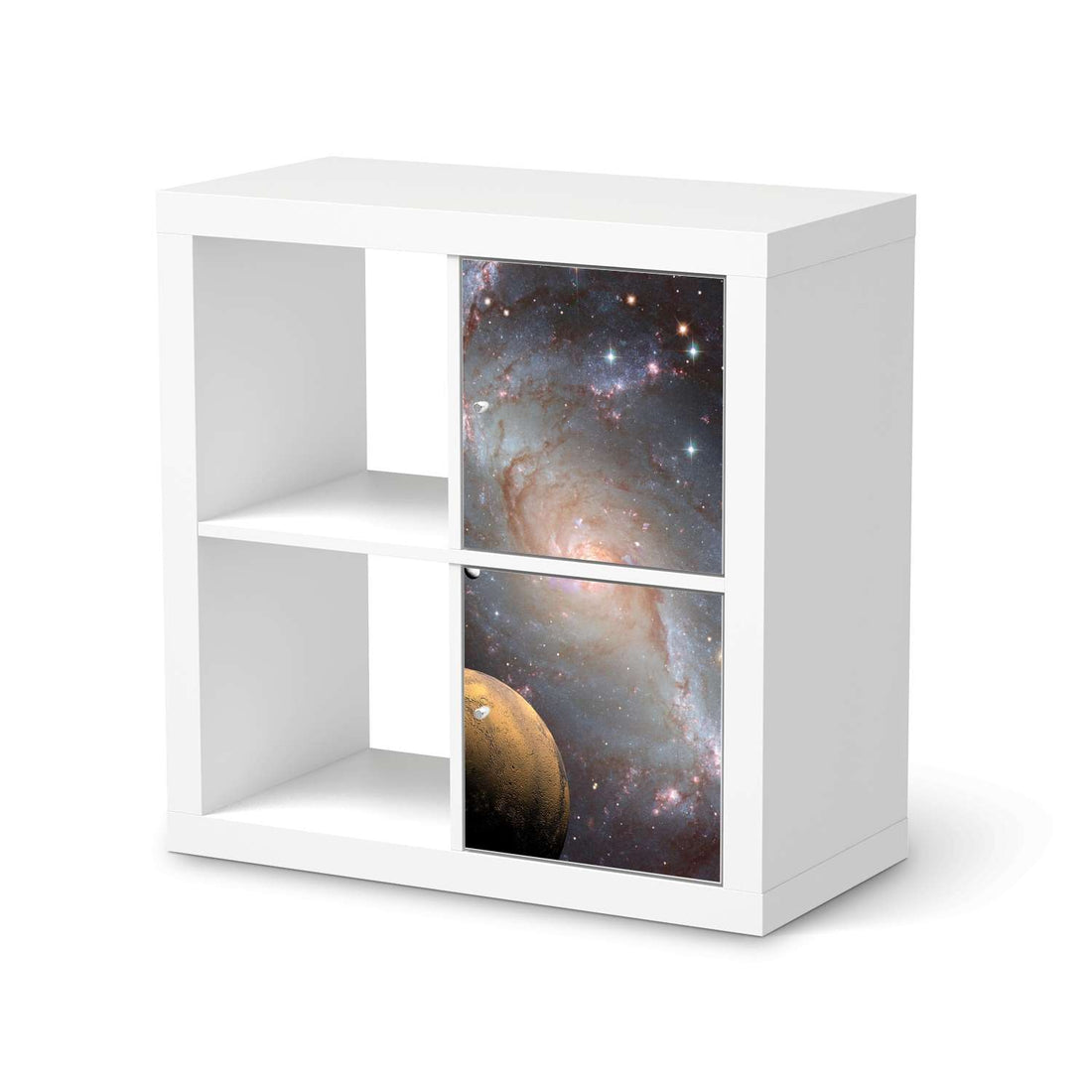 Möbelfolie Milky Way - IKEA Kallax Regal 2 Türen Hoch  - weiss