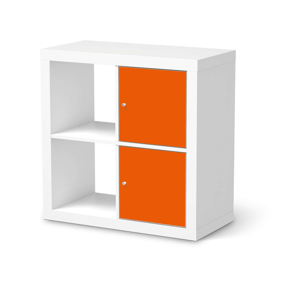 Möbelfolie Orange Dark - IKEA Kallax Regal 2 Türen Hoch  - weiss
