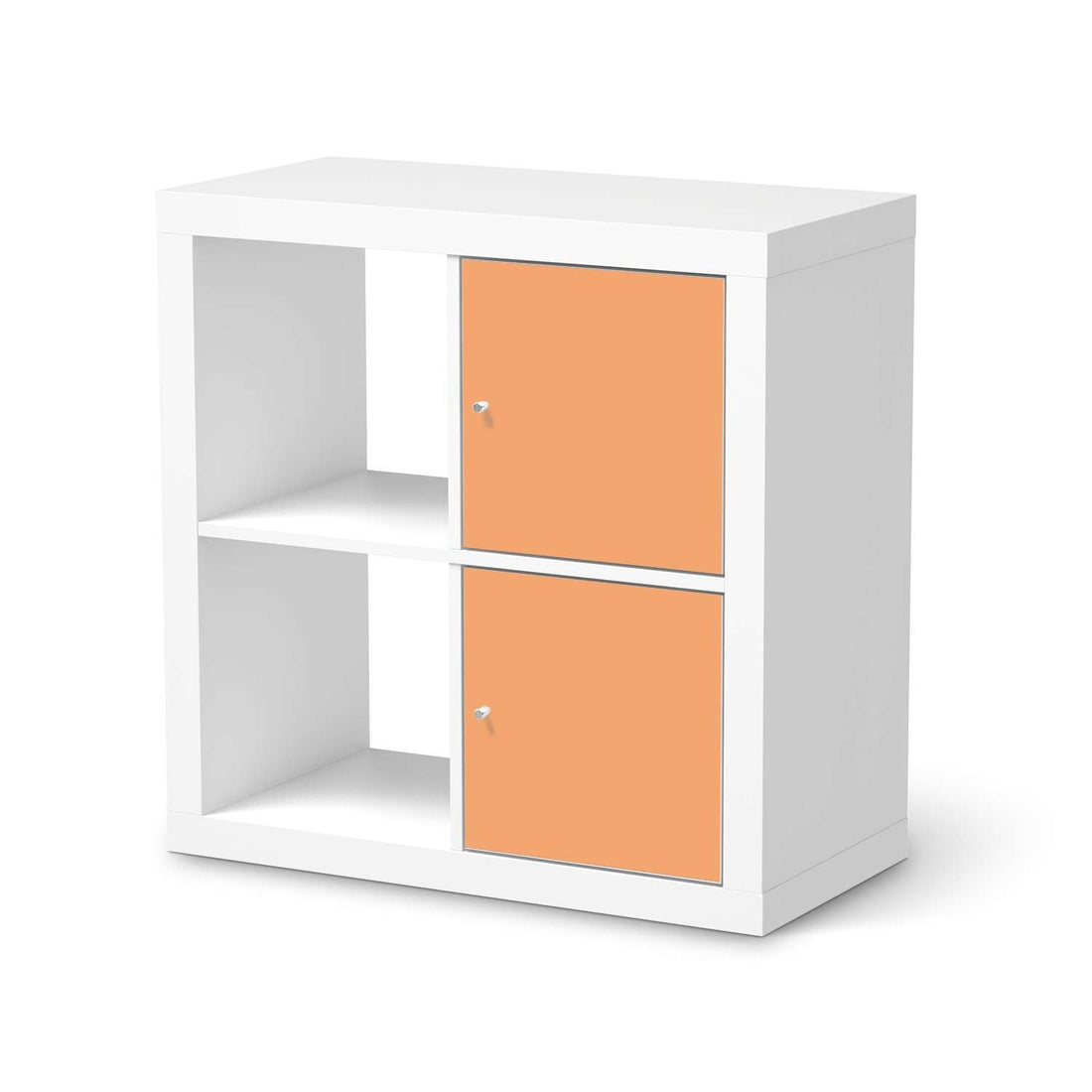 Möbelfolie Orange Light - IKEA Kallax Regal 2 Türen Hoch  - weiss