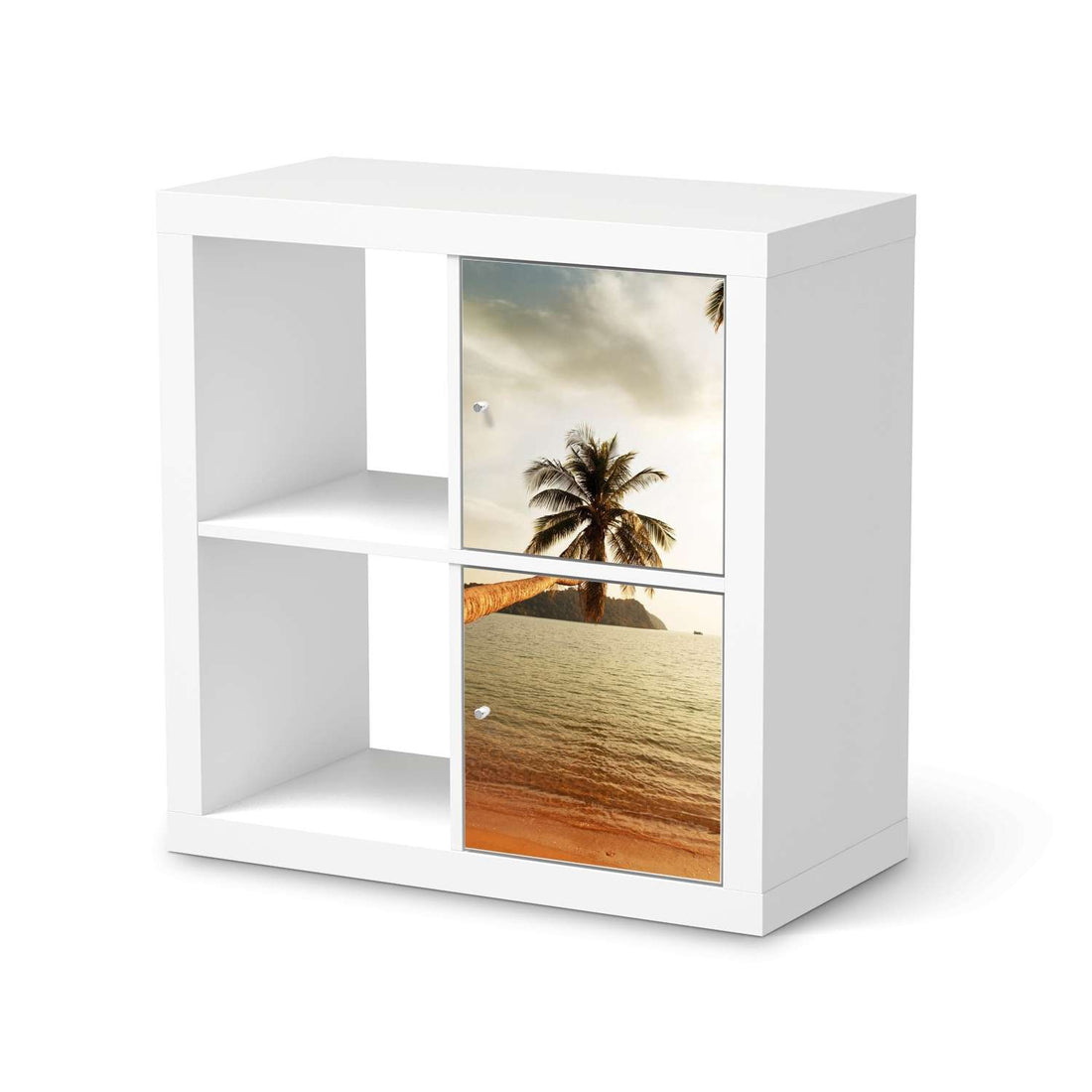 Möbelfolie Paradise - IKEA Kallax Regal 2 Türen Hoch  - weiss