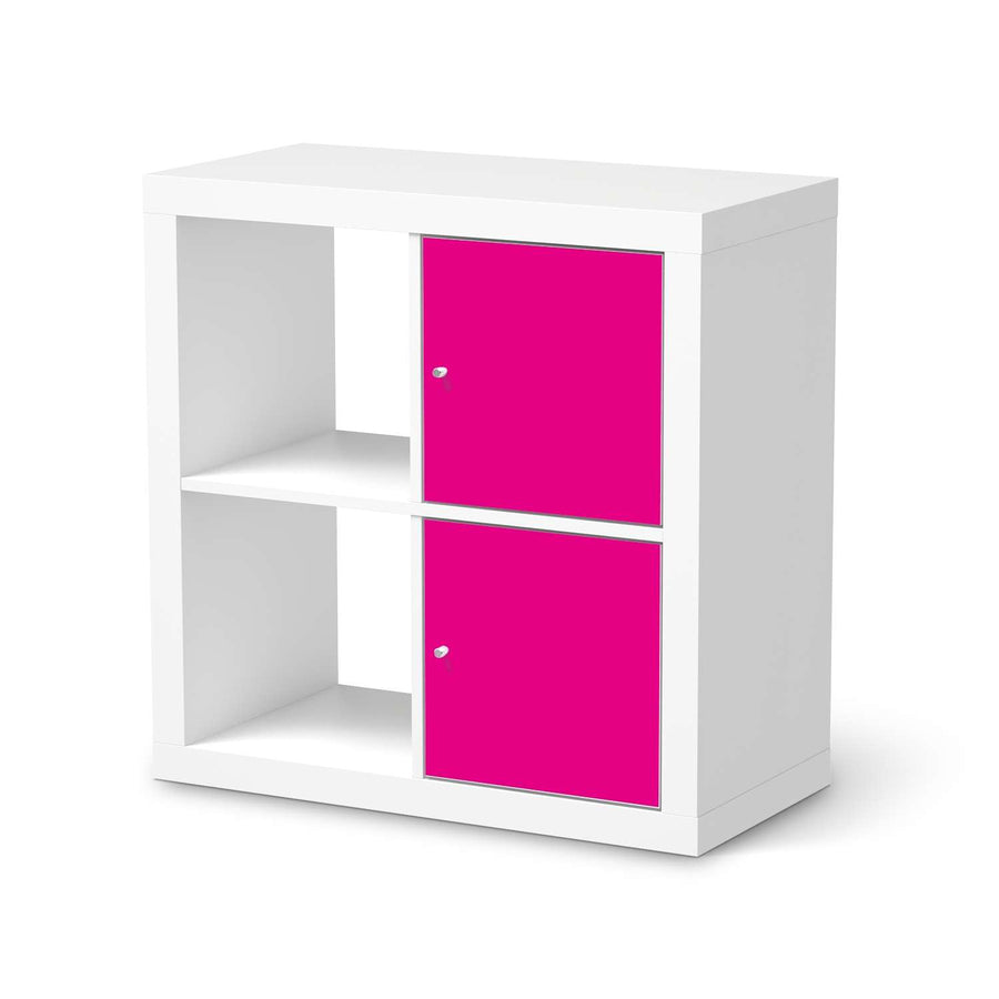 Möbelfolie Pink Dark - IKEA Kallax Regal 2 Türen Hoch  - weiss
