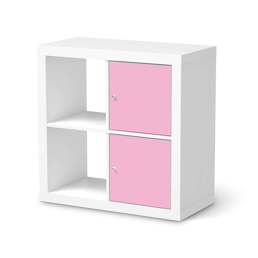 Möbelfolie Pink Light - IKEA Kallax Regal 2 Türen Hoch  - weiss