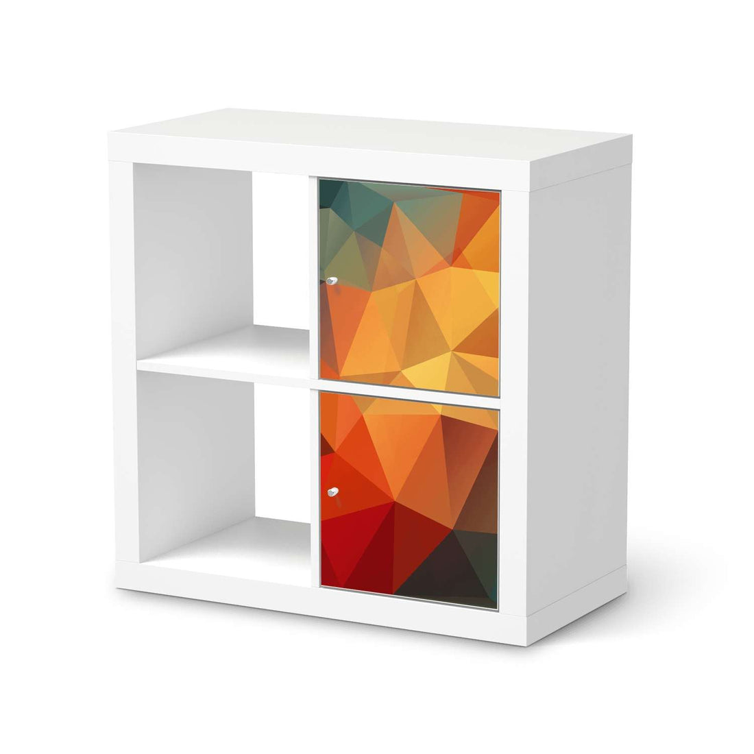 Möbelfolie Polygon - IKEA Kallax Regal 2 Türen Hoch  - weiss