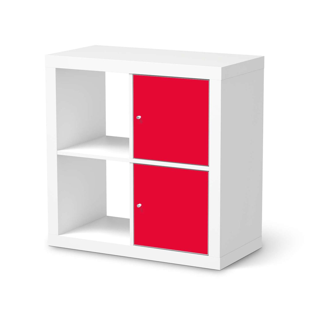 Möbelfolie Rot Light - IKEA Kallax Regal 2 Türen Hoch  - weiss