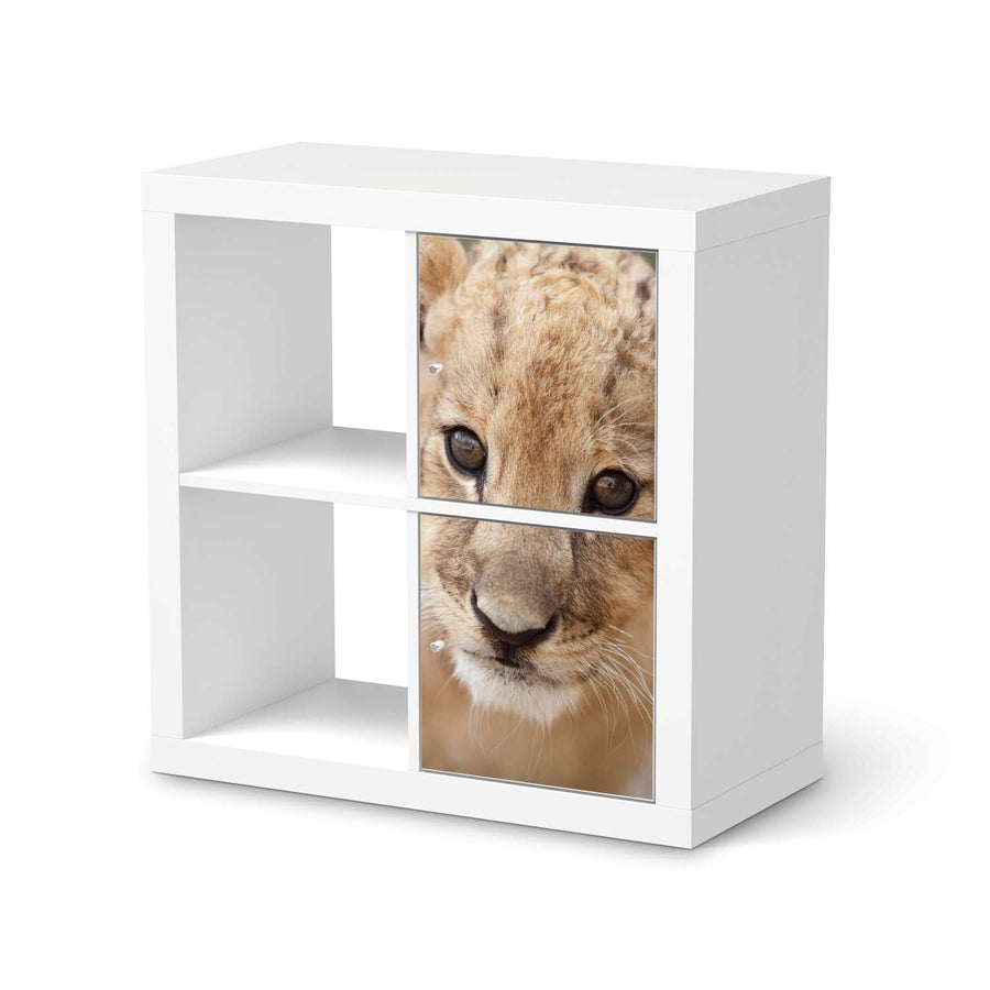 Möbelfolie Simba - IKEA Kallax Regal 2 Türen Hoch  - weiss