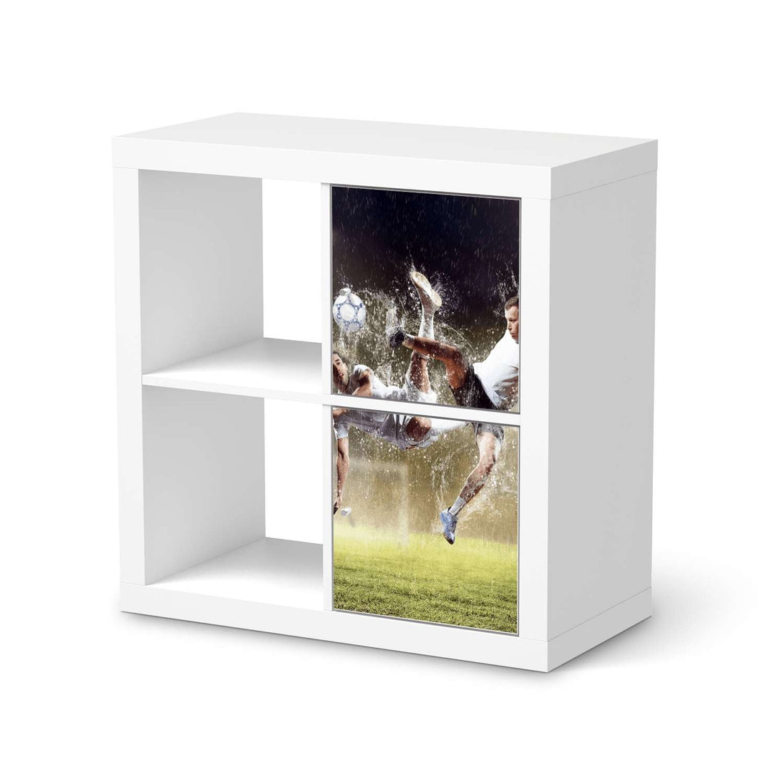 Möbelfolie Soccer - IKEA Kallax Regal 2 Türen Hoch  - weiss