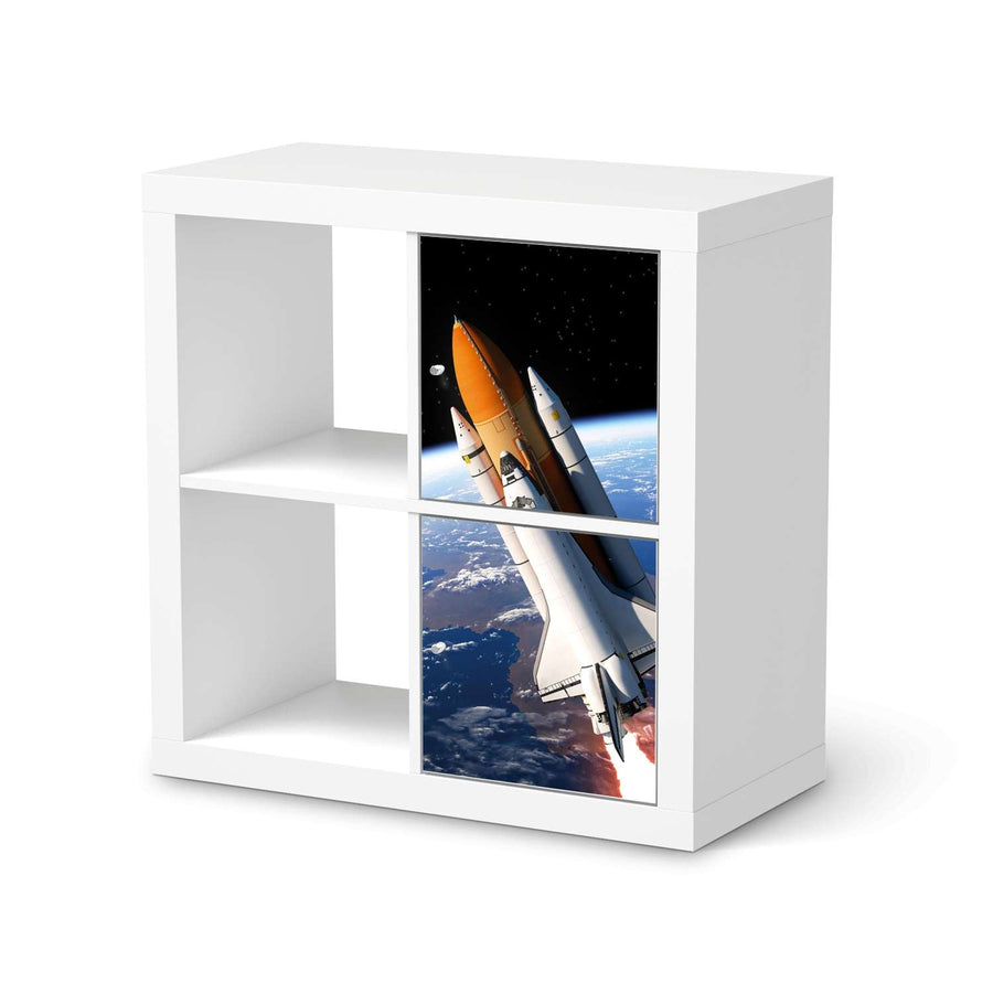 Möbelfolie Space Traveller - IKEA Kallax Regal 2 Türen Hoch  - weiss