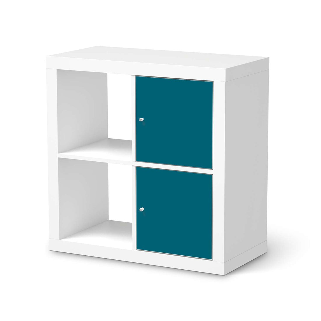 Möbelfolie Türkisgrün Dark - IKEA Kallax Regal 2 Türen Hoch  - weiss
