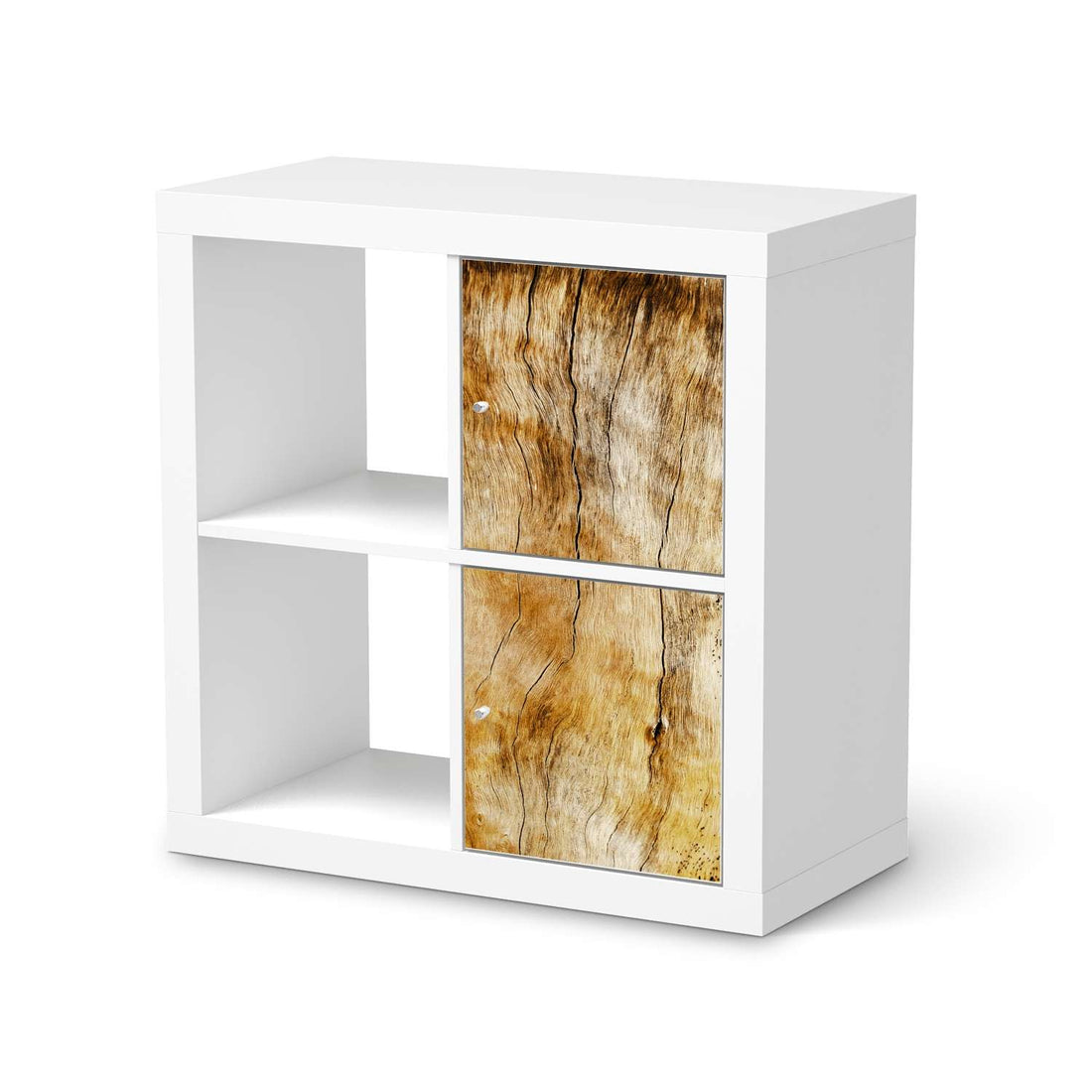 Möbelfolie Unterholz - IKEA Kallax Regal 2 Türen Hoch  - weiss
