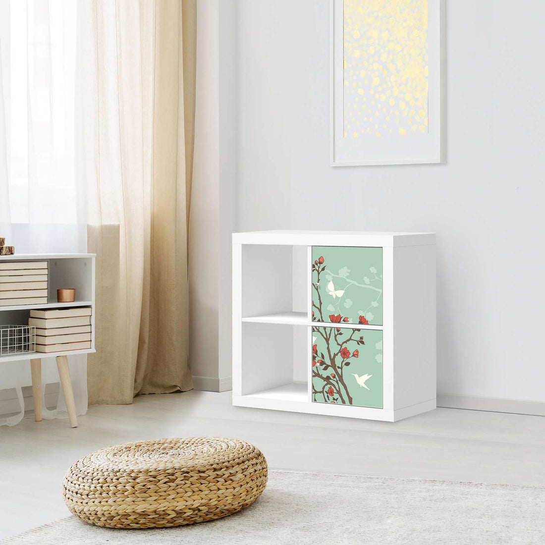 Möbelfolie Blütenzauber - IKEA Kallax Regal 2 Türen Hoch - Wohnzimmer