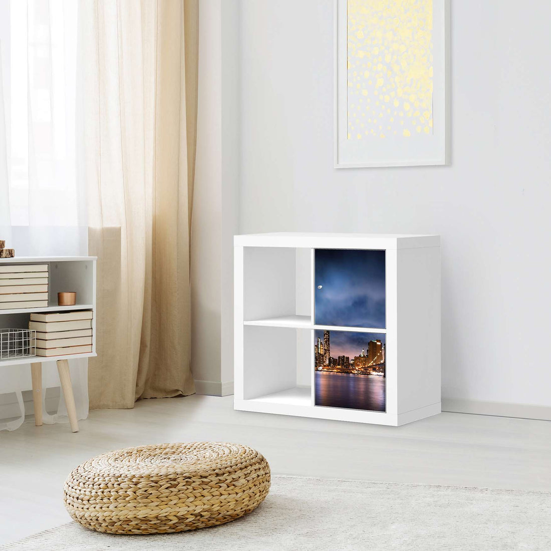 Möbelfolie Brooklyn Bridge - IKEA Kallax Regal 2 Türen Hoch - Wohnzimmer
