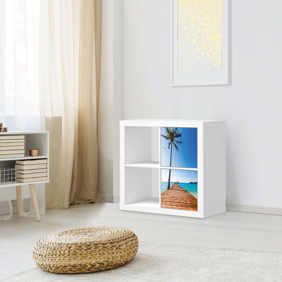 Möbelfolie Caribbean - IKEA Kallax Regal 2 Türen Hoch - Wohnzimmer