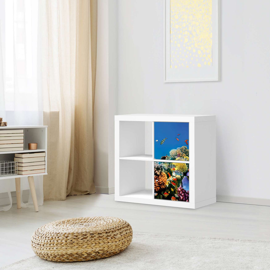 Möbelfolie Coral Reef - IKEA Kallax Regal 2 Türen Hoch - Wohnzimmer