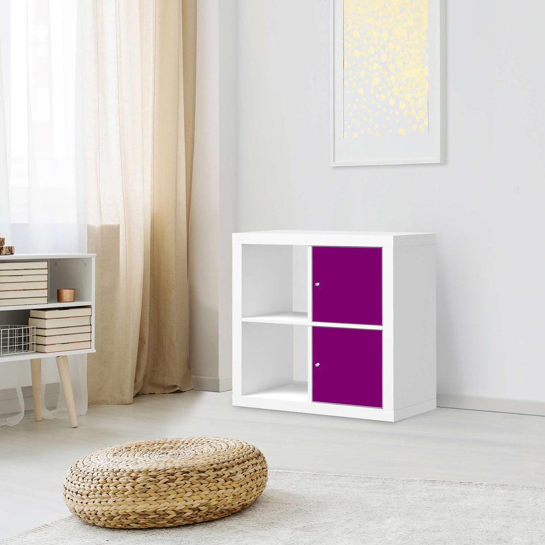 Möbelfolie Flieder Dark - IKEA Kallax Regal 2 Türen Hoch - Wohnzimmer