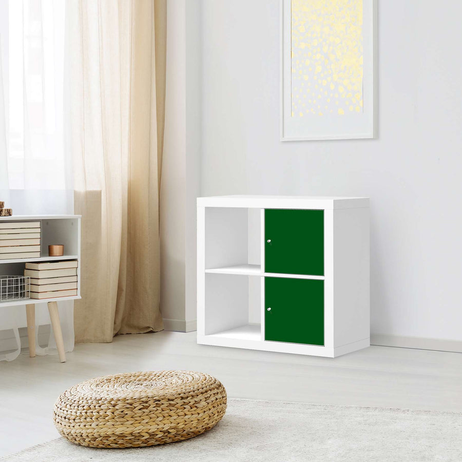 Möbelfolie Grün Dark - IKEA Kallax Regal 2 Türen Hoch - Wohnzimmer