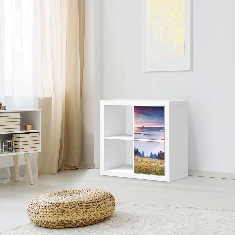 Möbelfolie Herbstwald - IKEA Kallax Regal 2 Türen Hoch - Wohnzimmer
