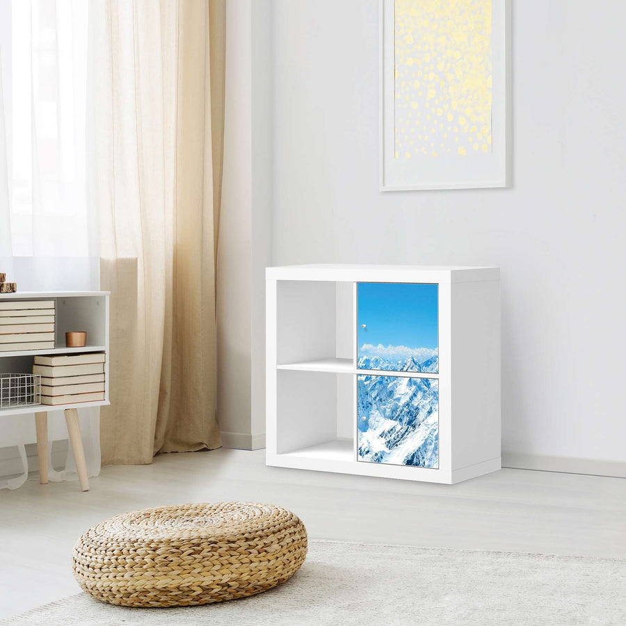 Möbelfolie Himalaya - IKEA Kallax Regal 2 Türen Hoch - Wohnzimmer