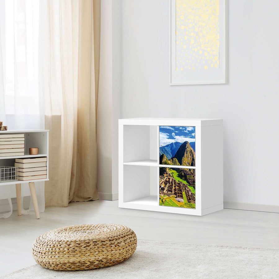 Möbelfolie Machu Picchu - IKEA Kallax Regal 2 Türen Hoch - Wohnzimmer