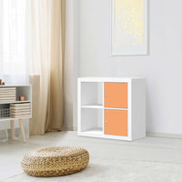 Möbelfolie Orange Light - IKEA Kallax Regal 2 Türen Hoch - Wohnzimmer