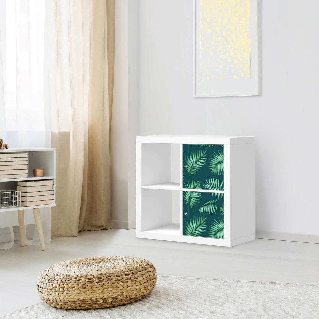 Möbelfolie Palmel No.5 - IKEA Kallax Regal 2 Türen Hoch - Wohnzimmer