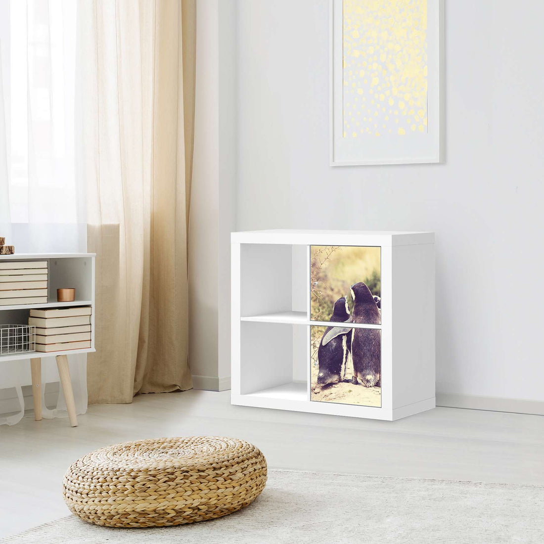 Möbelfolie Pingu Friendship - IKEA Kallax Regal 2 Türen Hoch - Wohnzimmer