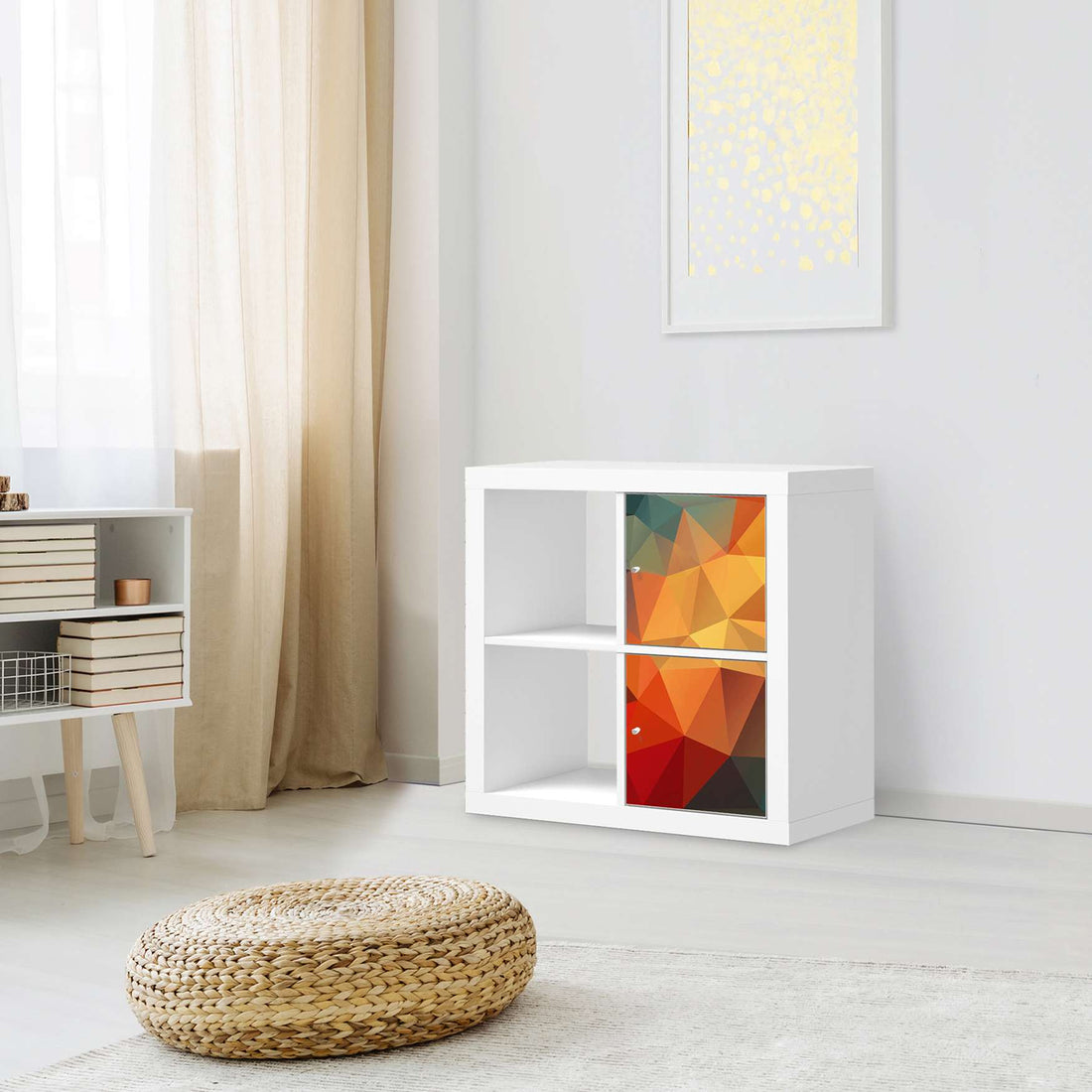 Möbelfolie Polygon - IKEA Kallax Regal 2 Türen Hoch - Wohnzimmer